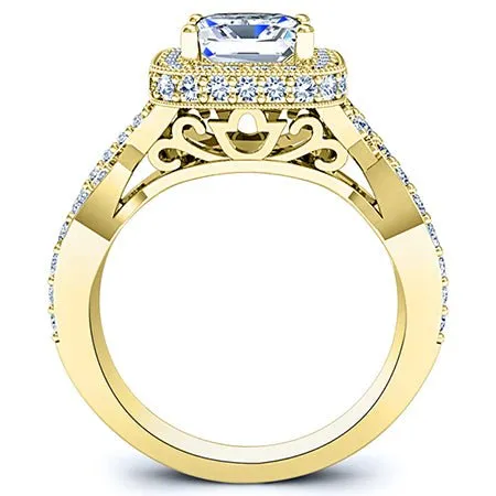 Clover - GIA Natural Princess Diamond Engagement Ring
