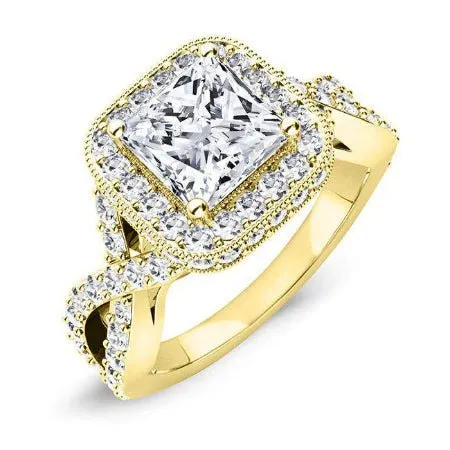 Clover - GIA Natural Princess Diamond Engagement Ring