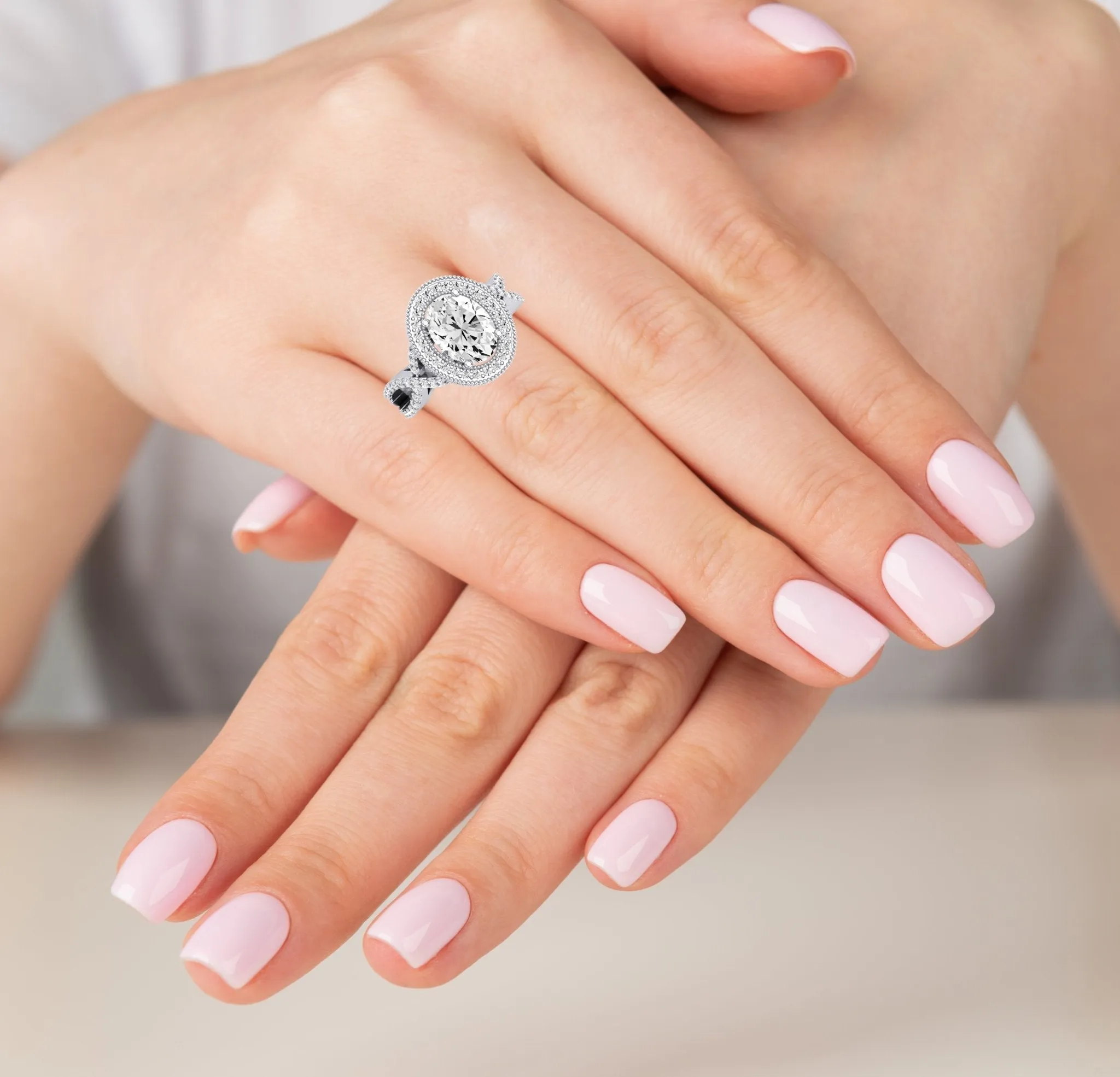 Clover - Oval Moissanite Engagement Ring