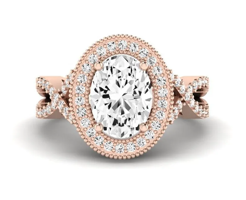 Clover - Oval Moissanite Engagement Ring