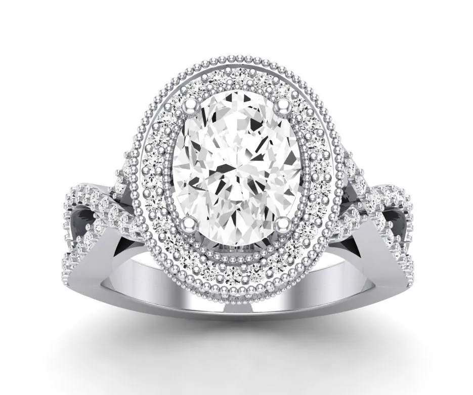 Clover - Oval Moissanite Engagement Ring