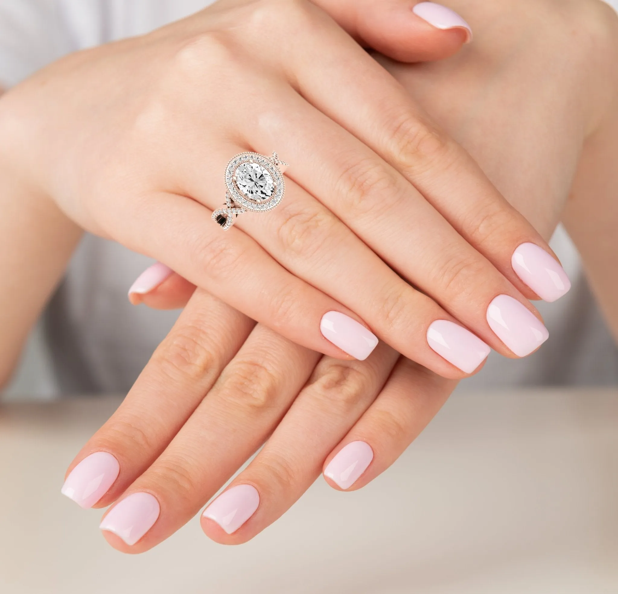 Clover - Oval Moissanite Engagement Ring