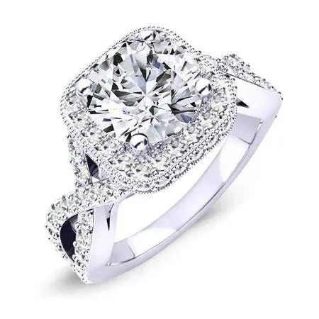 Clover - Round Moissanite Engagement Ring