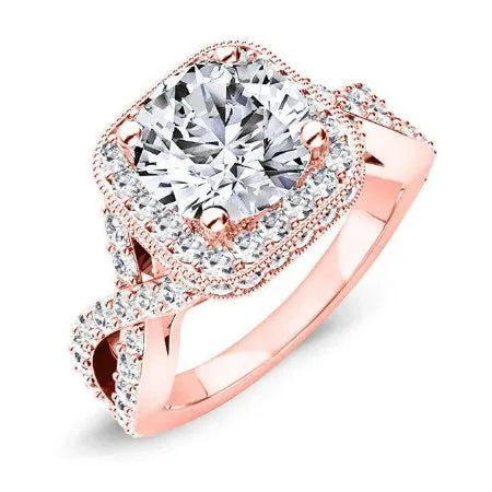 Clover - Round Moissanite Engagement Ring