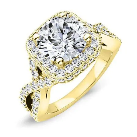 Clover - Round Moissanite Engagement Ring