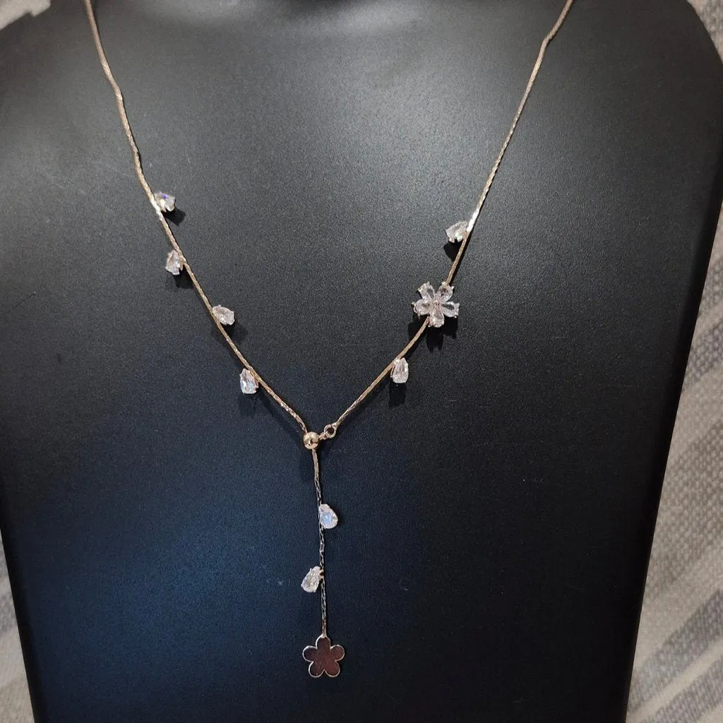 Crystal beaded necklace leaf design for beautiful her