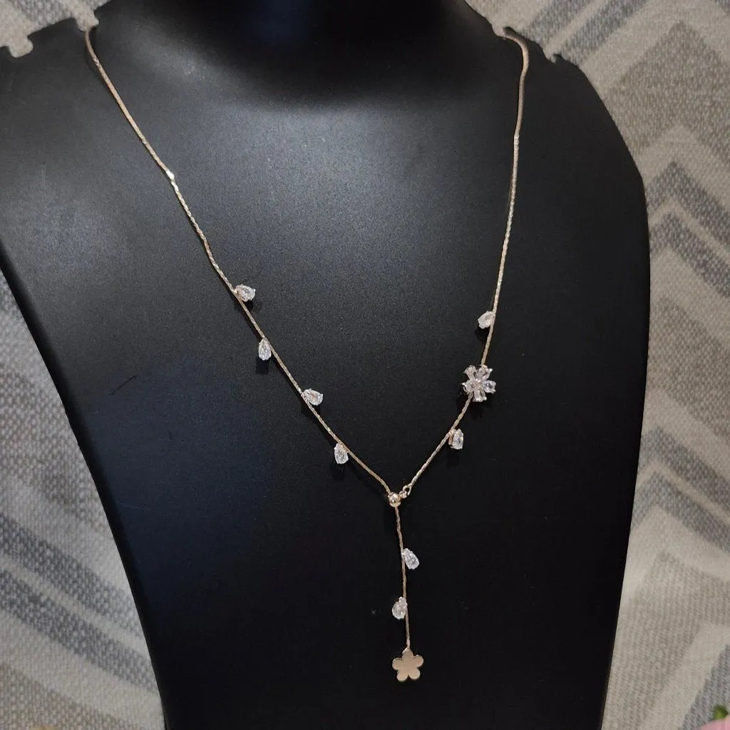 Crystal beaded necklace leaf design for beautiful her