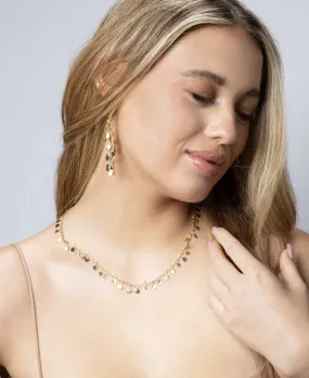Delicate Brass Necklace with Dangling Discs