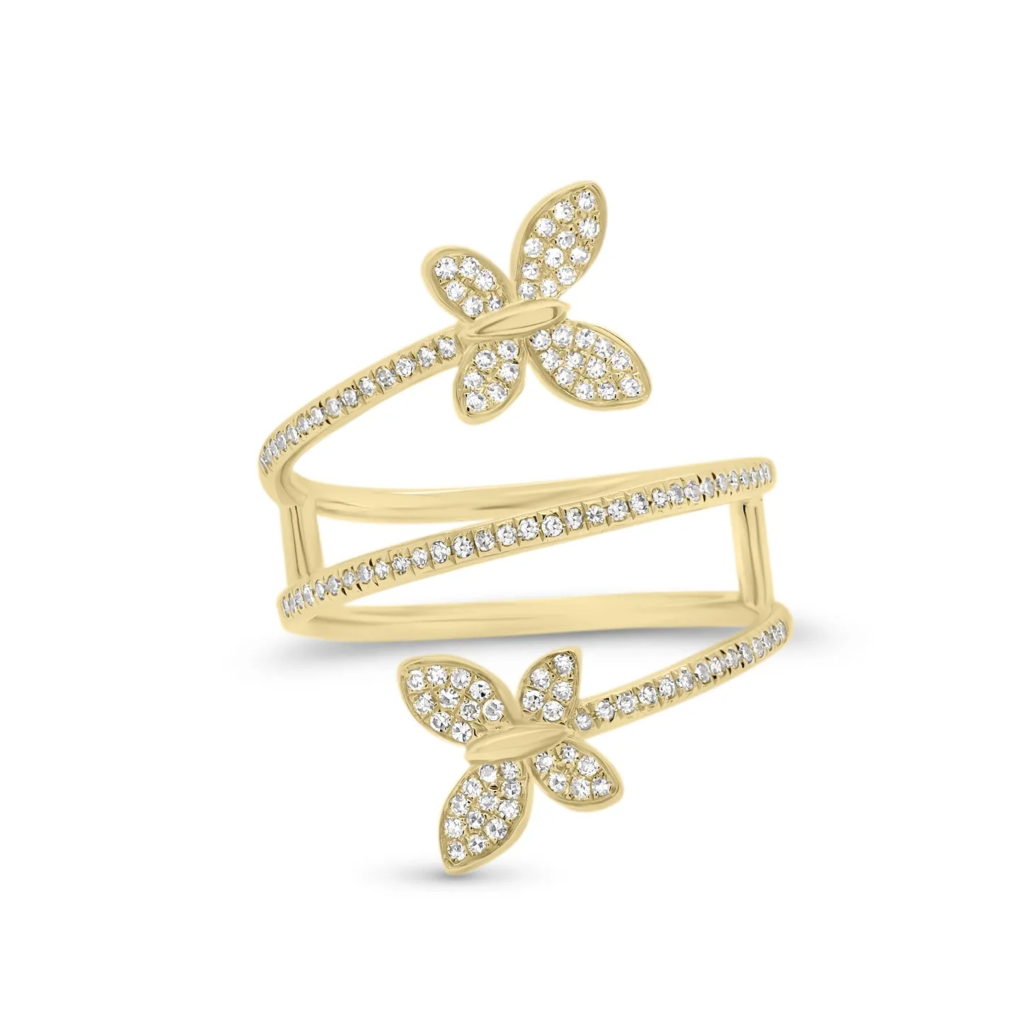 Diamond Butterfly Wrap Ring