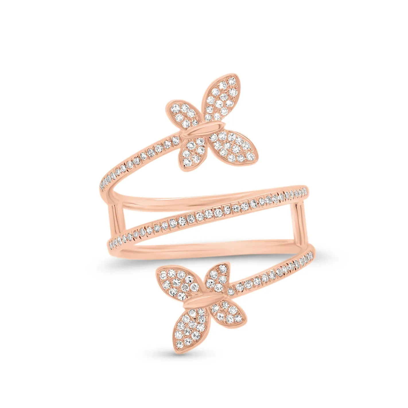 Diamond Butterfly Wrap Ring
