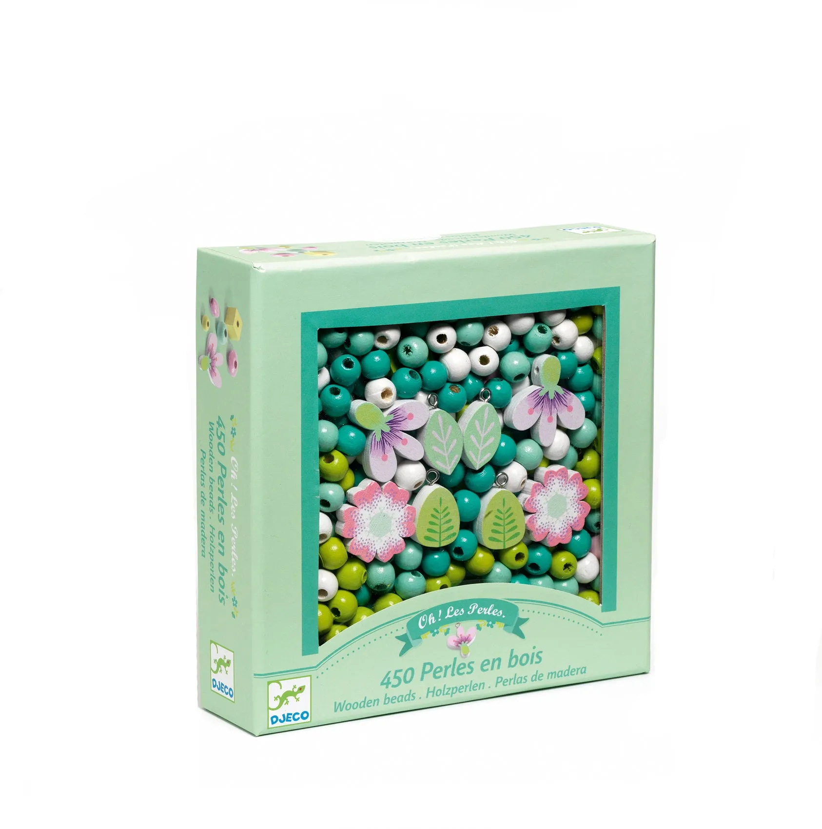 Djeco Wooden Beads – Flowers & Leaves