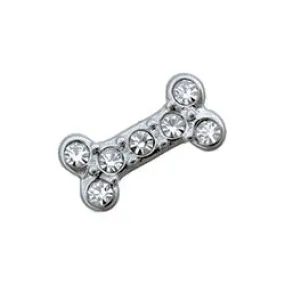 Dog Bone CZ Floating Charm
