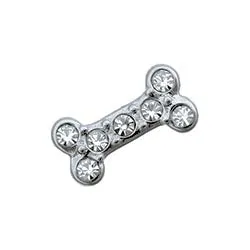 Dog Bone CZ Floating Charm