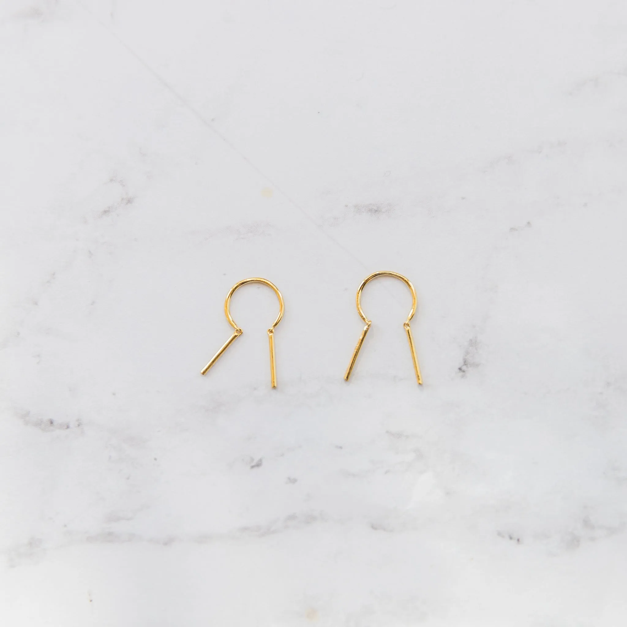 Double Bar Open Hoop Earrings