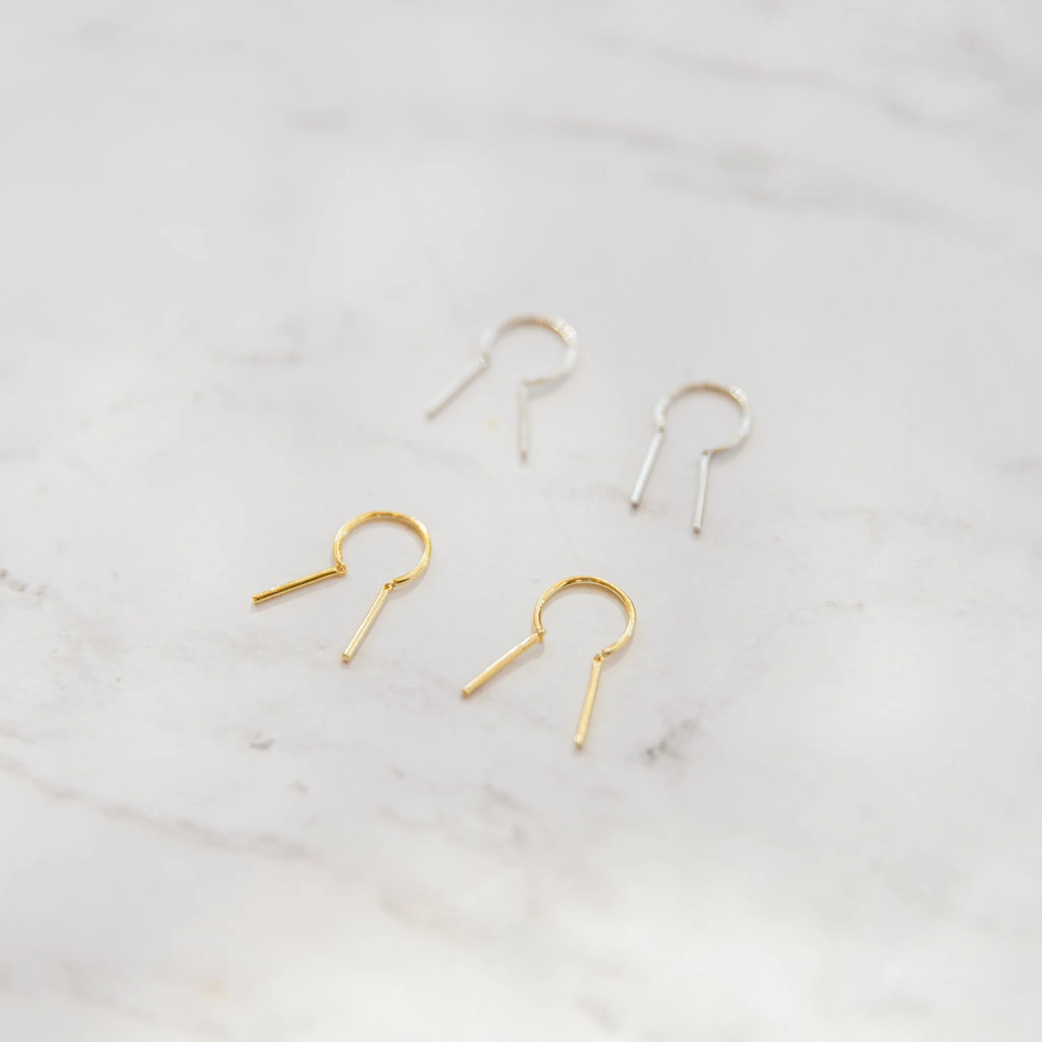 Double Bar Open Hoop Earrings