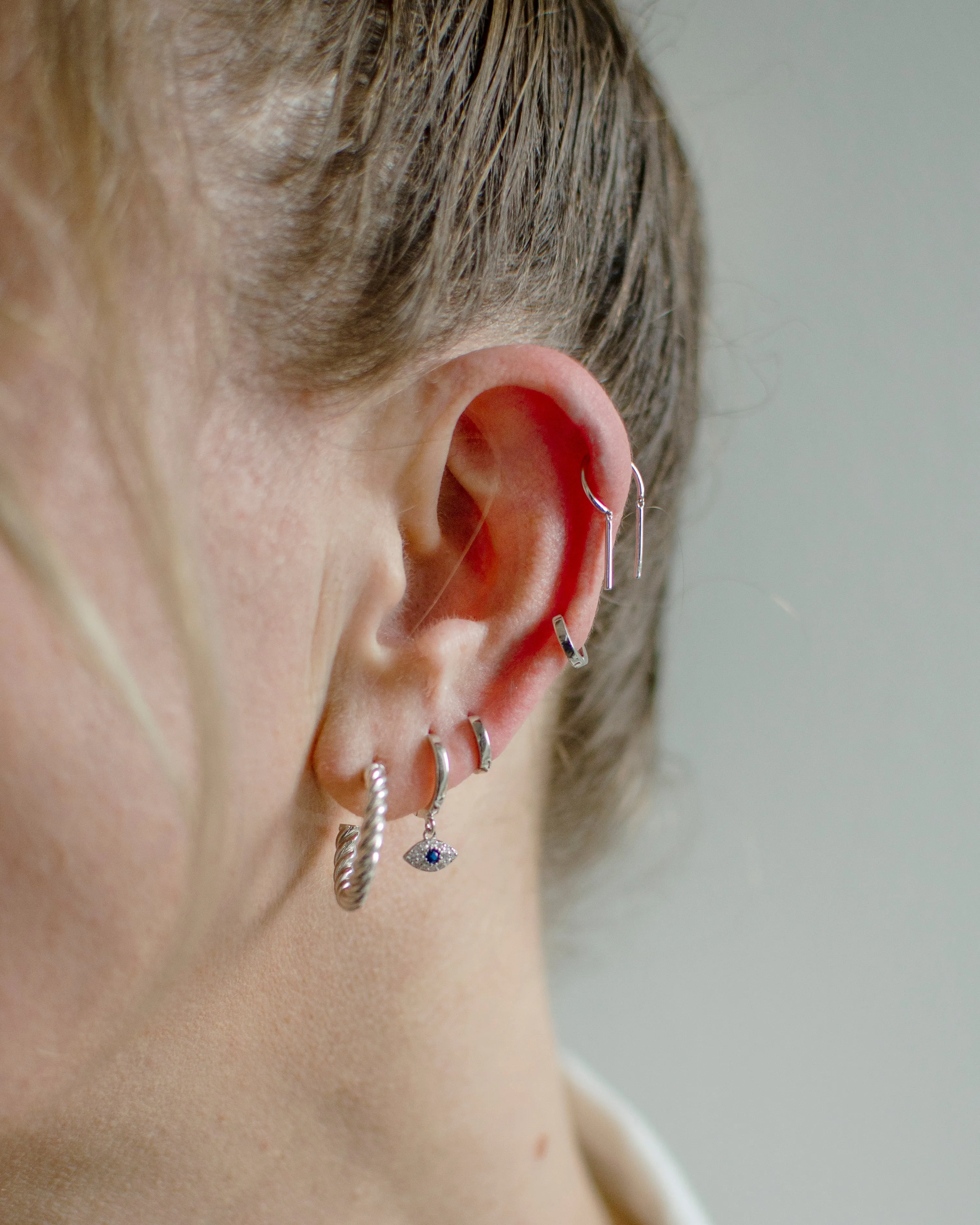 Double Bar Open Hoop Earrings