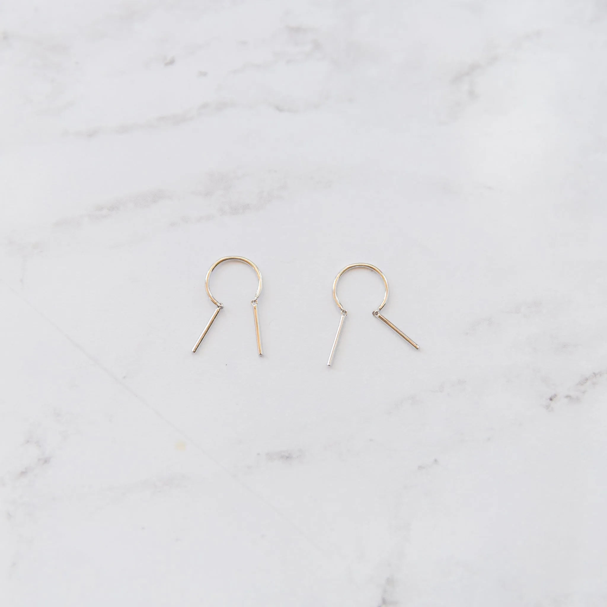 Double Bar Open Hoop Earrings