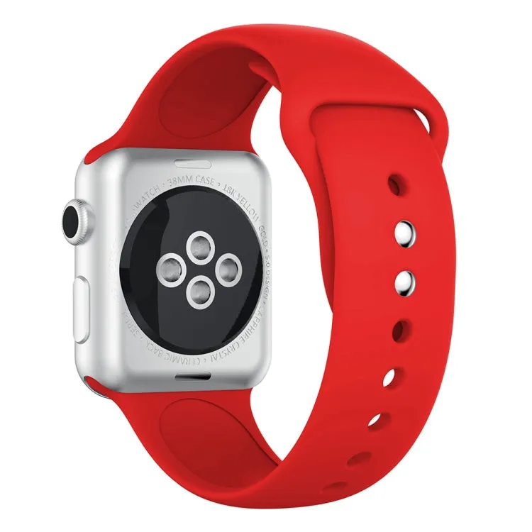 Double Rivets Silicone Watch Band for Apple Watch Series 3 & 2 & 1 42mm(Red)