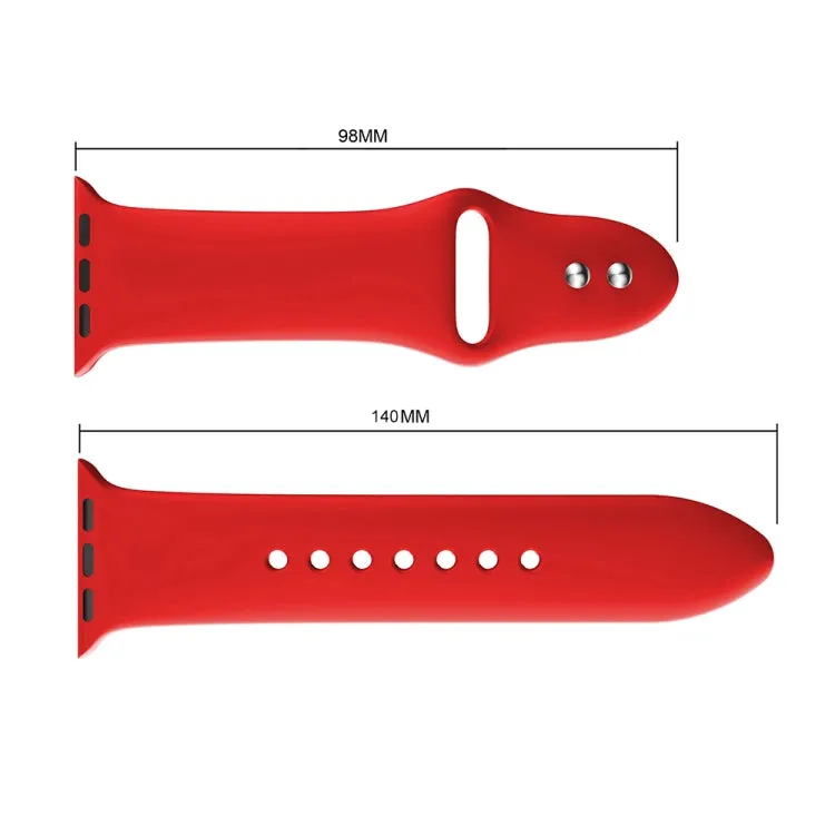Double Rivets Silicone Watch Band for Apple Watch Series 3 & 2 & 1 42mm(Red)