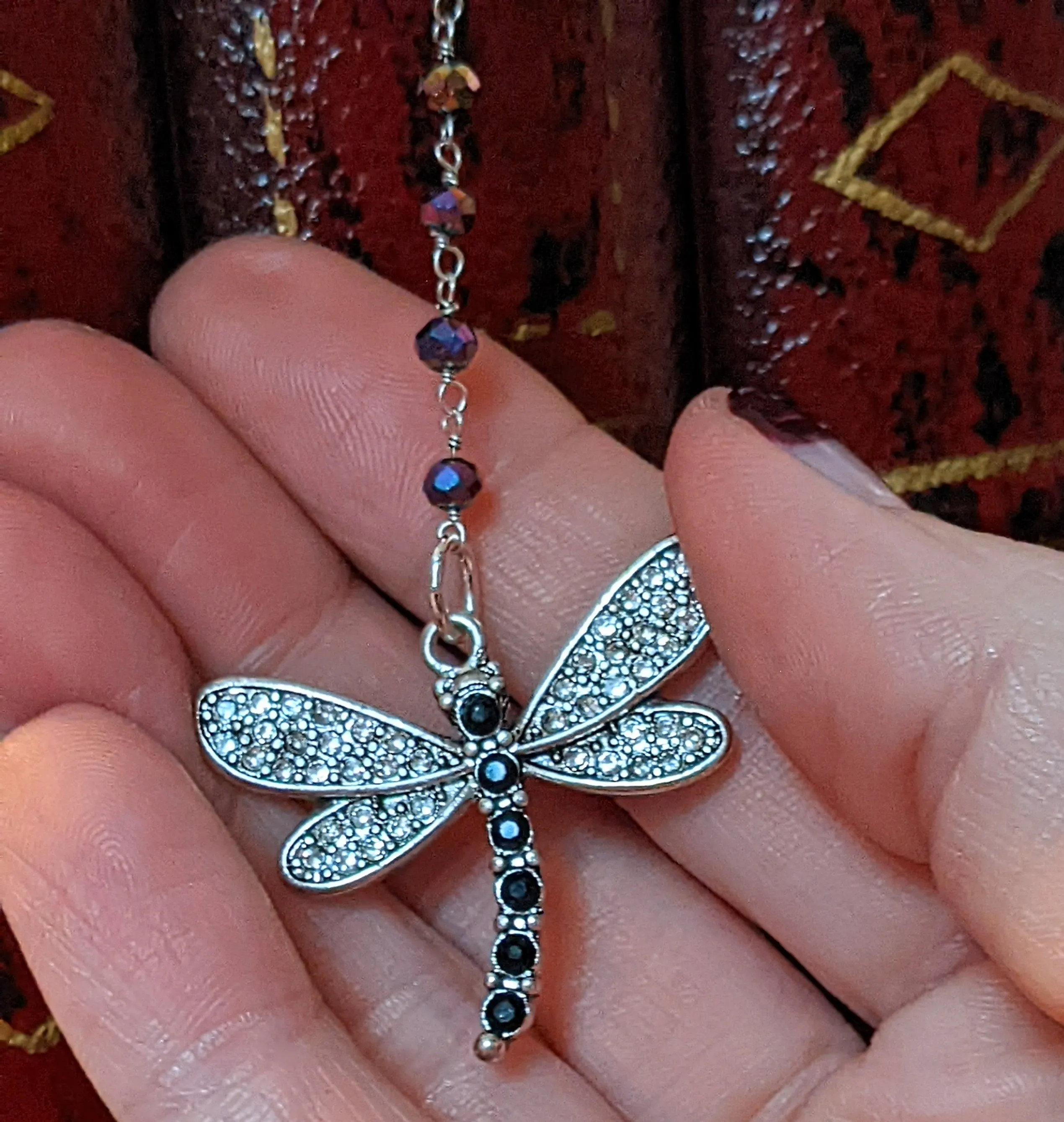 Dragonfly Mystic Pyrite Beaded Bookmark