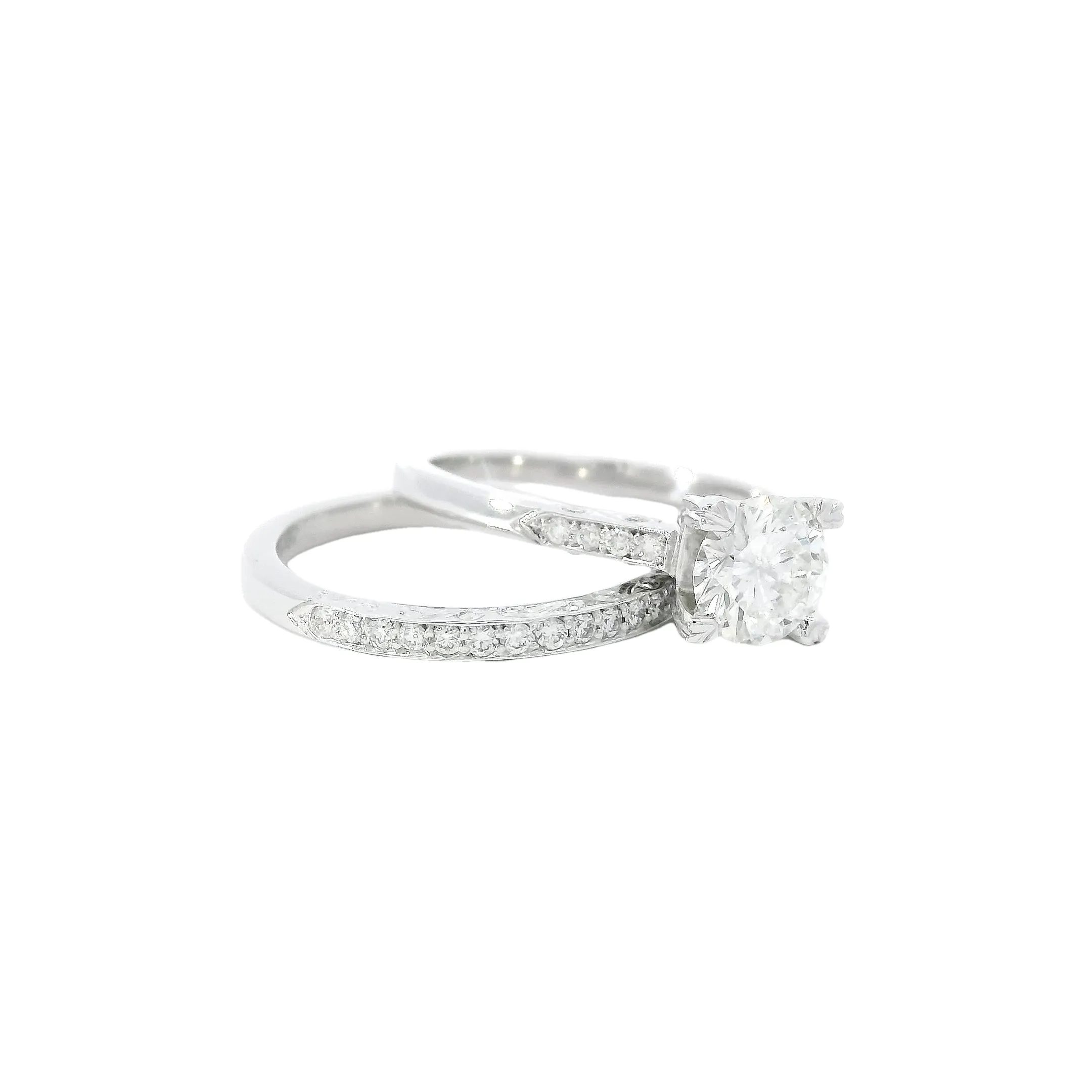 Elegant Diamond Engagement and Wedding Ring Set