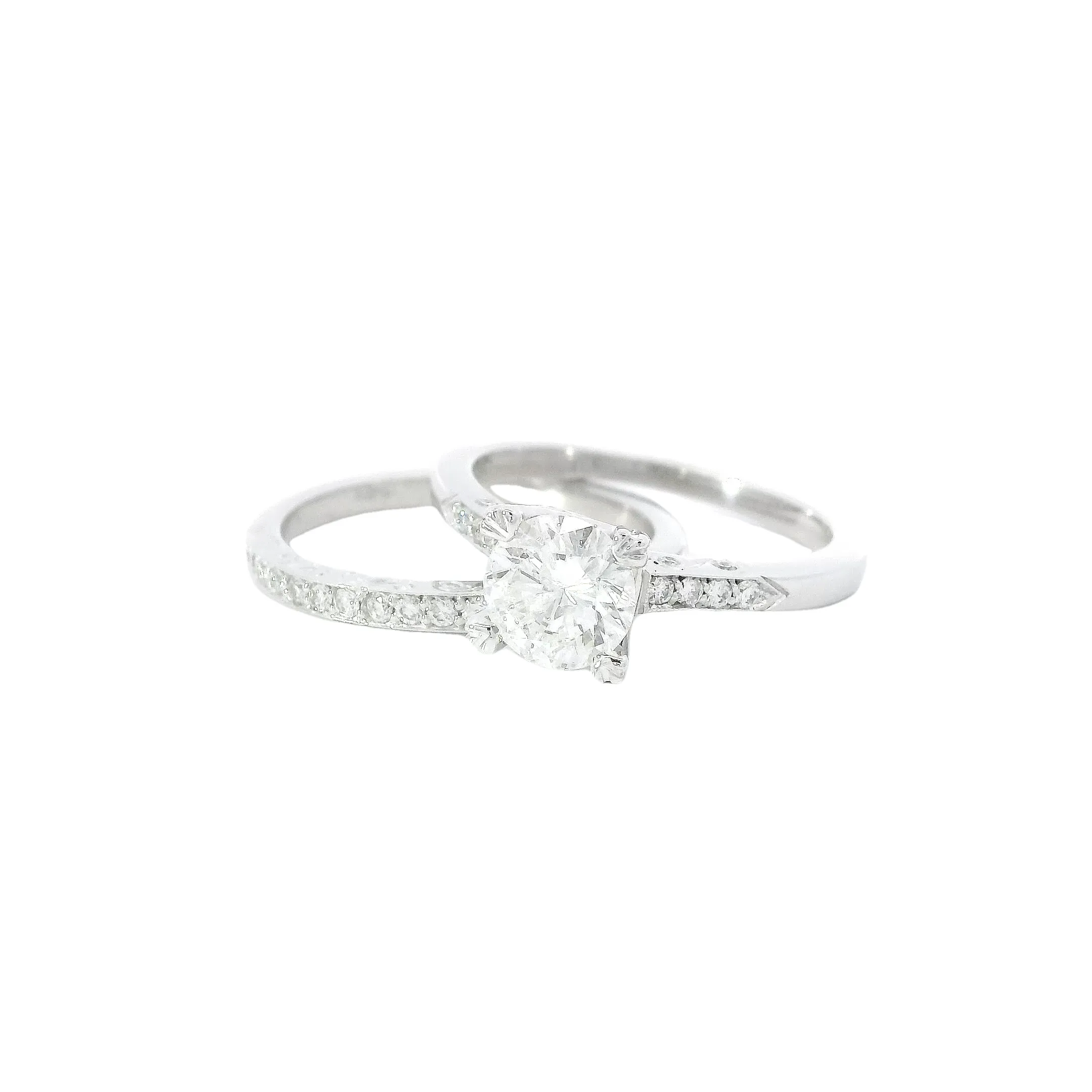 Elegant Diamond Engagement and Wedding Ring Set
