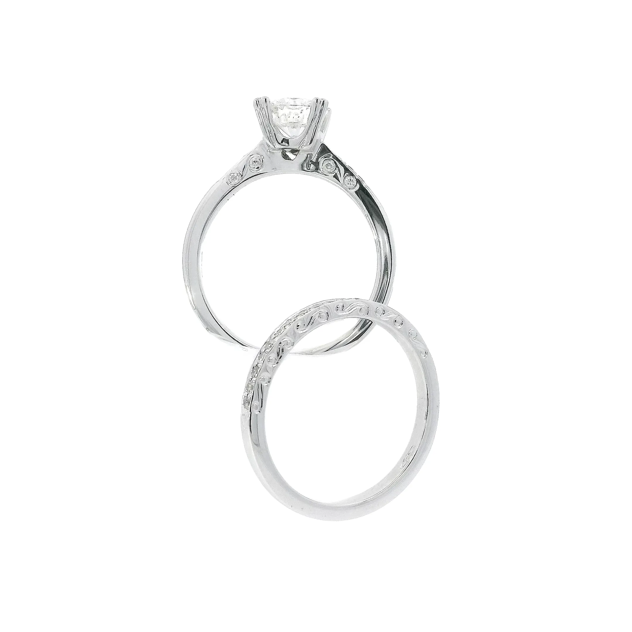Elegant Diamond Engagement and Wedding Ring Set
