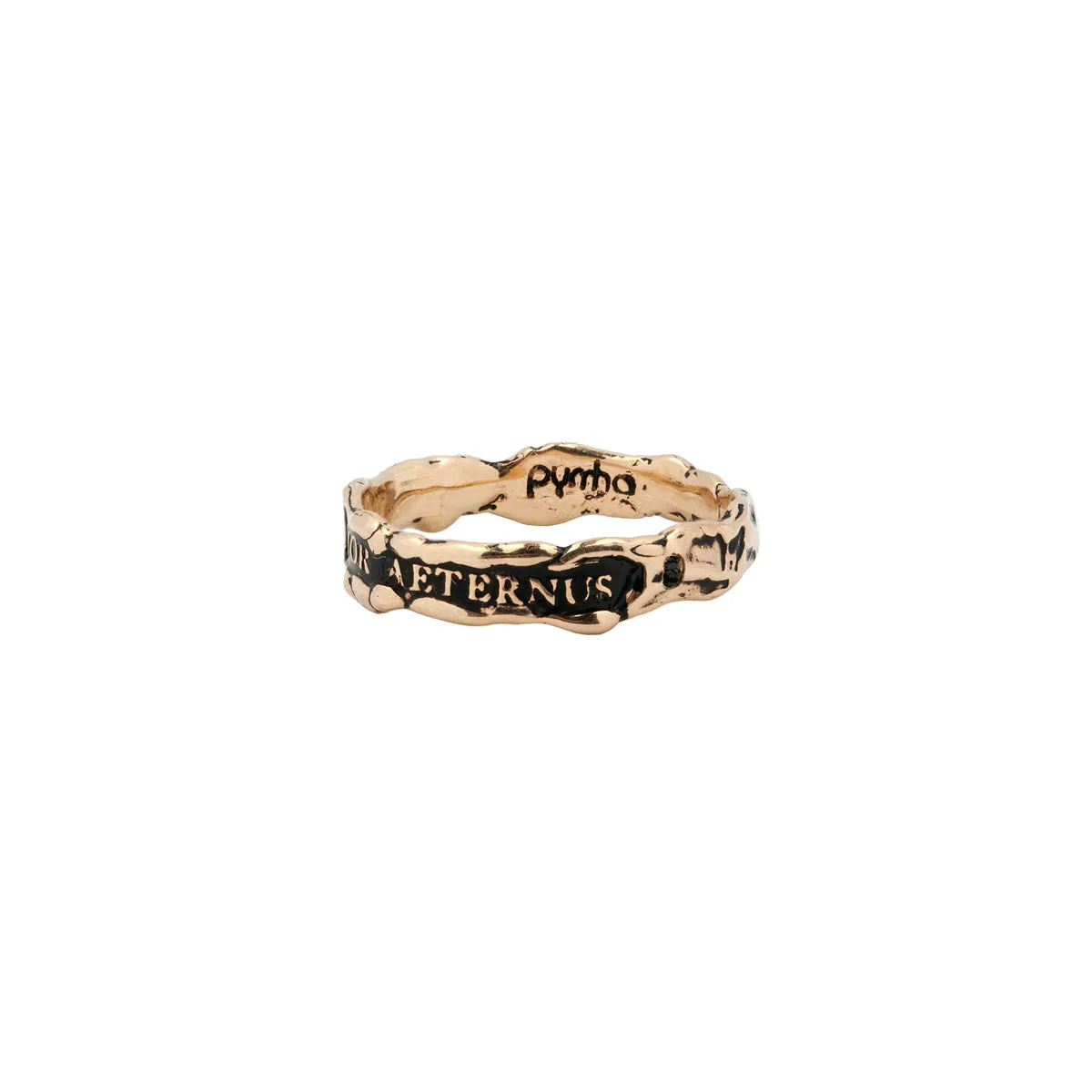 Eternal Love Narrow 14K Gold Stone Set Textured Band Ring