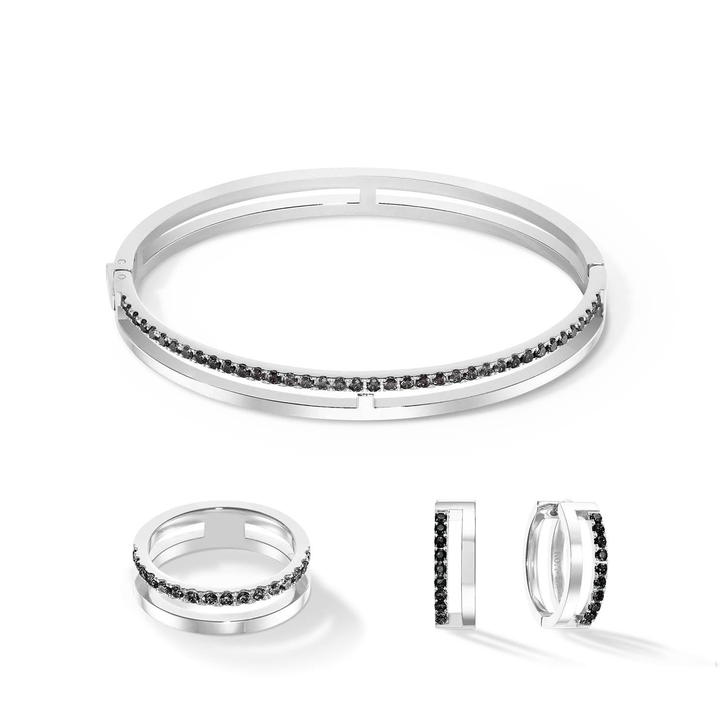 Eternal Unity Hoops silver-black
