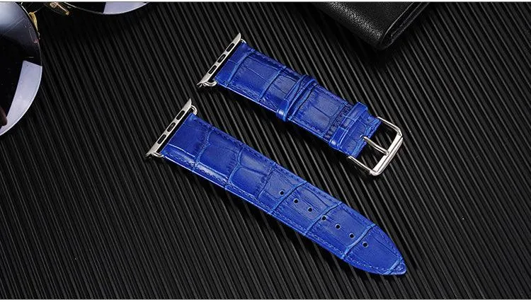 Faux Crocodile Leather Band For Apple Watch Multiple Colors Available