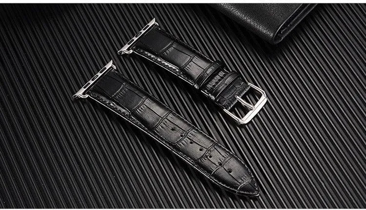 Faux Crocodile Leather Band For Apple Watch Multiple Colors Available