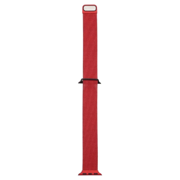 For Apple Watch Series 9&8&7 41mm / SE 3&SE 2&6&SE&5&4 40mm / 3&2&1 38mm Milanese Gradient Stainless Steel Watch Band(Red Black)