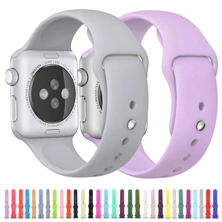 For Apple Watch Ultra 49mm & Watch Ultra 2 49mm / Series 9&8&7 45mm / SE 3&SE 2&6&SE&5&4 44mm / 3&2&1 42mm 3 in 1 Rubber Watch Band with Pin Buckle(Grey)