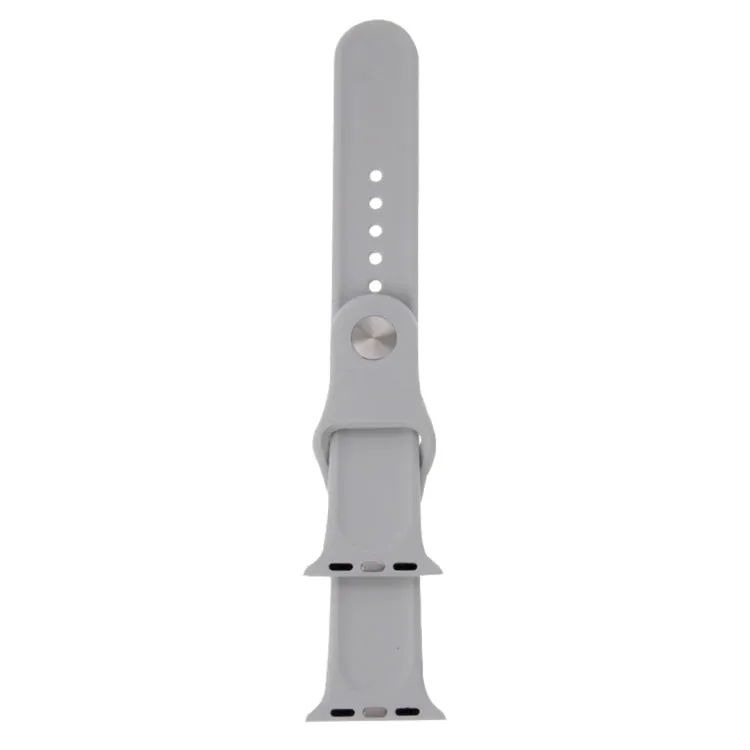 For Apple Watch Ultra 49mm & Watch Ultra 2 49mm / Series 9&8&7 45mm / SE 3&SE 2&6&SE&5&4 44mm / 3&2&1 42mm 3 in 1 Rubber Watch Band with Pin Buckle(Grey)