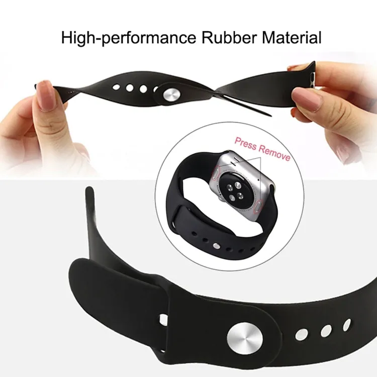 For Apple Watch Ultra 49mm & Watch Ultra 2 49mm / Series 9&8&7 45mm / SE 3&SE 2&6&SE&5&4 44mm / 3&2&1 42mm 3 in 1 Rubber Watch Band with Pin Buckle(Grey)