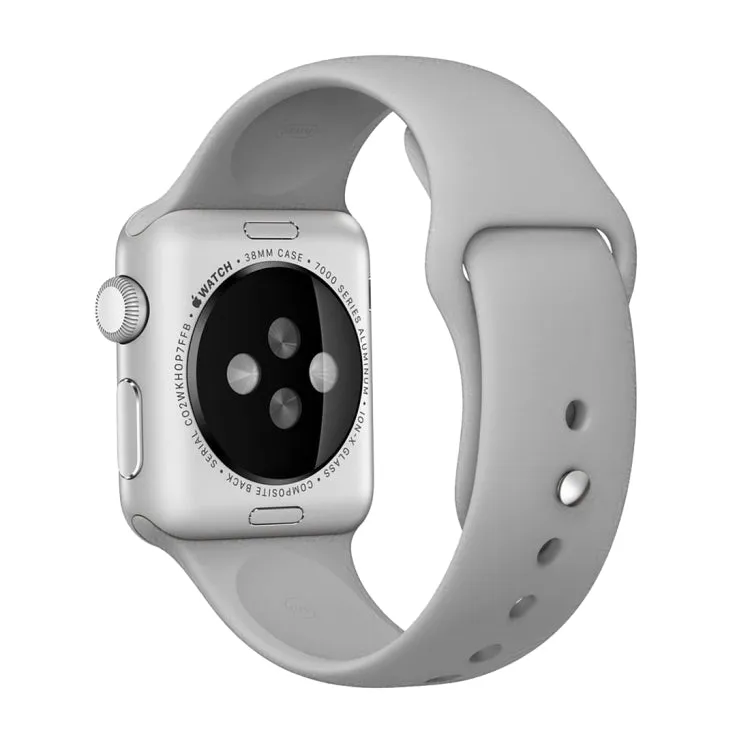 For Apple Watch Ultra 49mm & Watch Ultra 2 49mm / Series 9&8&7 45mm / SE 3&SE 2&6&SE&5&4 44mm / 3&2&1 42mm 3 in 1 Rubber Watch Band with Pin Buckle(Grey)