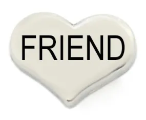 Friend Silver Heart Floating Charms