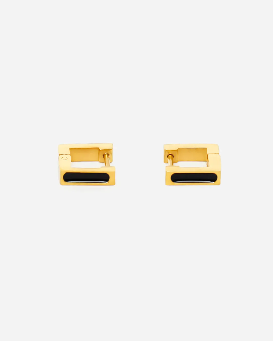 GD Square Shape Earring Black/Gold