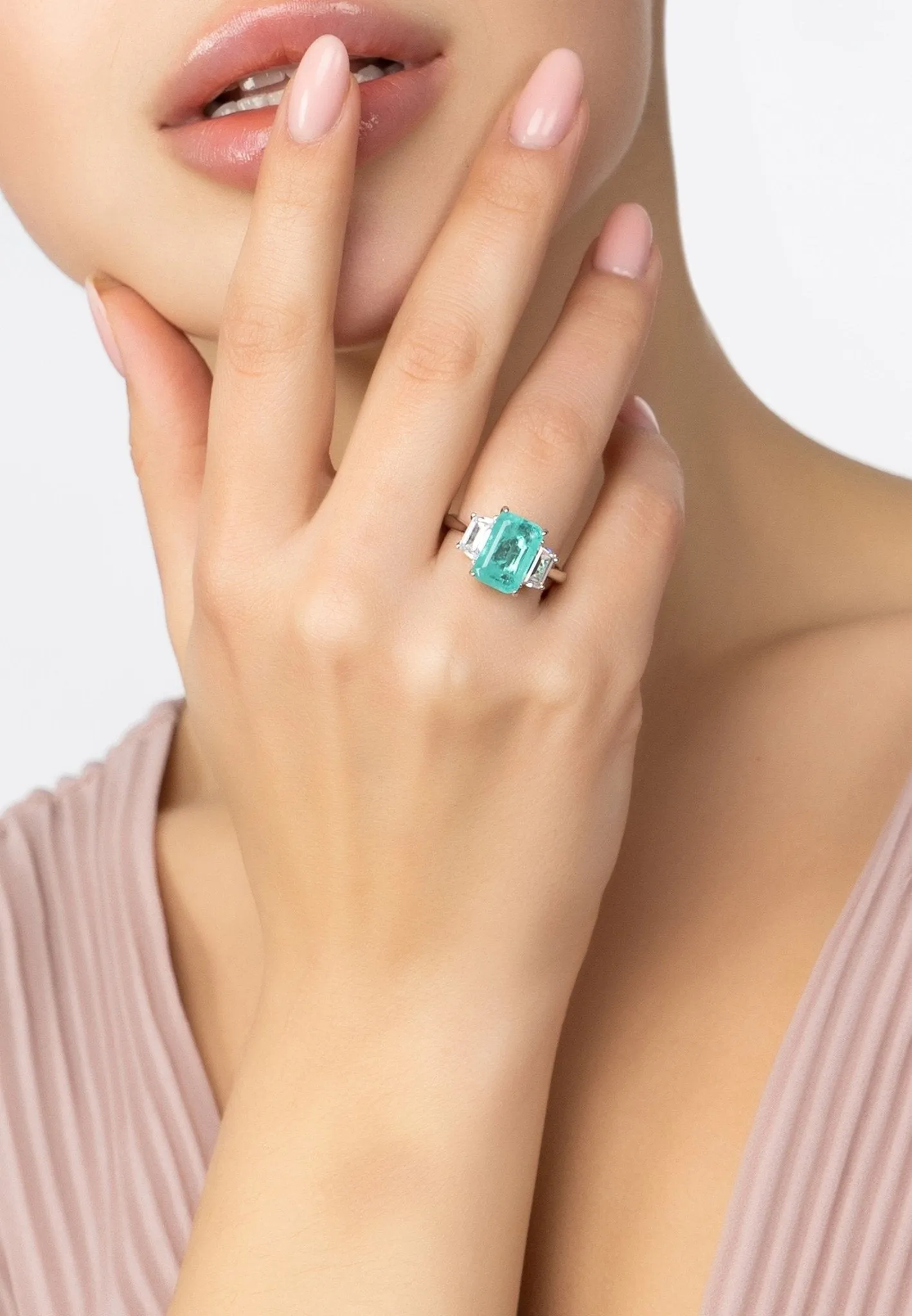 Georgina Gemstone Cocktail Ring Silver Paraiba Tourmaline