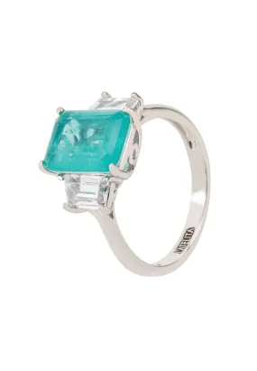 Georgina Gemstone Cocktail Ring Silver Paraiba Tourmaline
