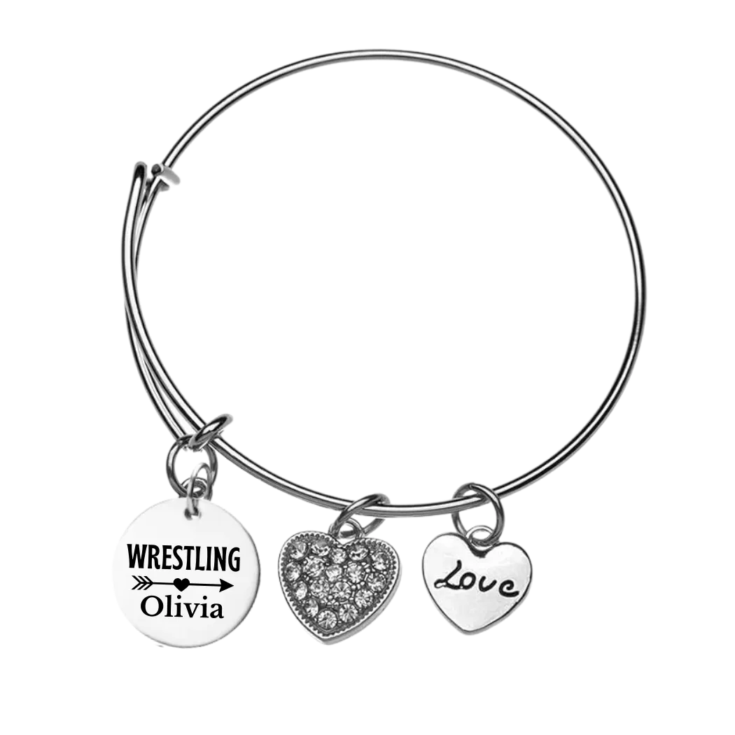 Girls Personalized Wrestling Charm Bracelet