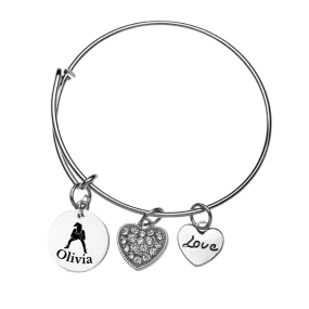 Girls Personalized Wrestling Charm Bracelet