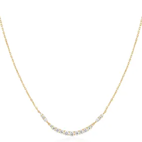 Gold Arc Pavé Necklace