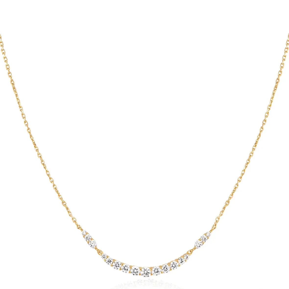 Gold Arc Pavé Necklace