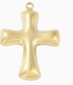 Gold Bubble Cross Charm