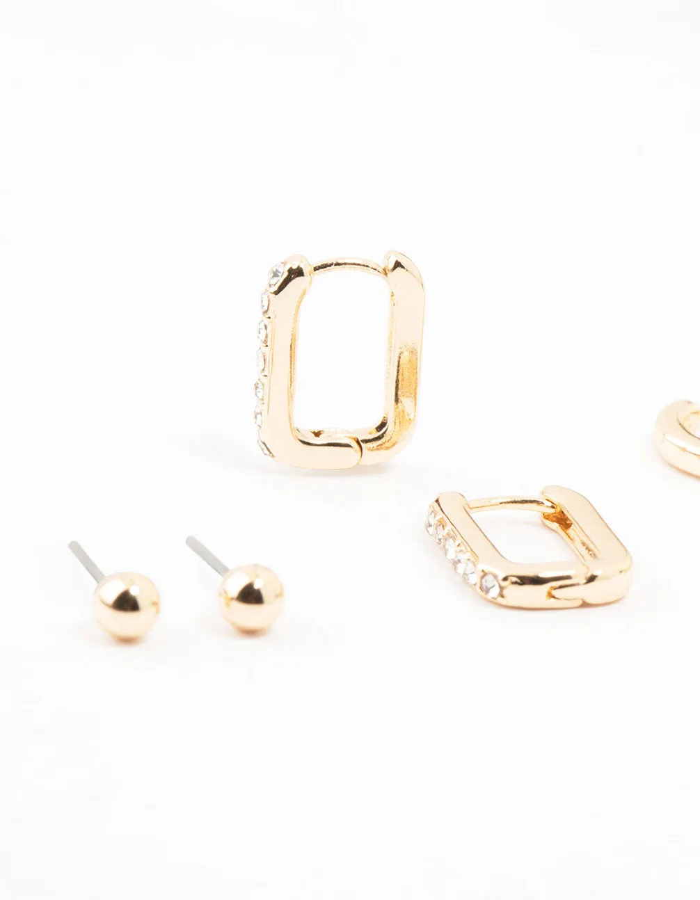Gold Evil Eye & Hamsa Hand Earrings 4-Pack