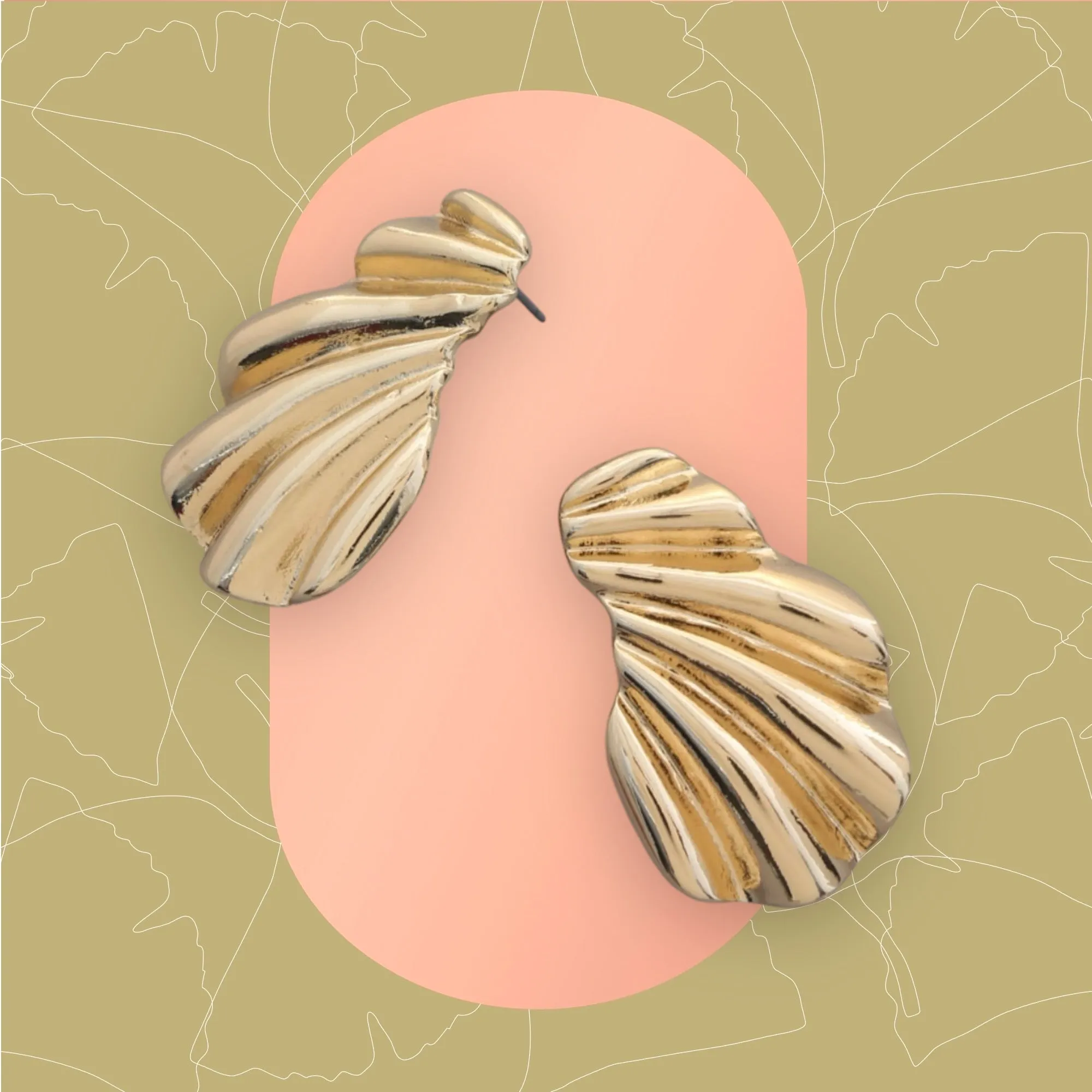Gold Fan Earrings