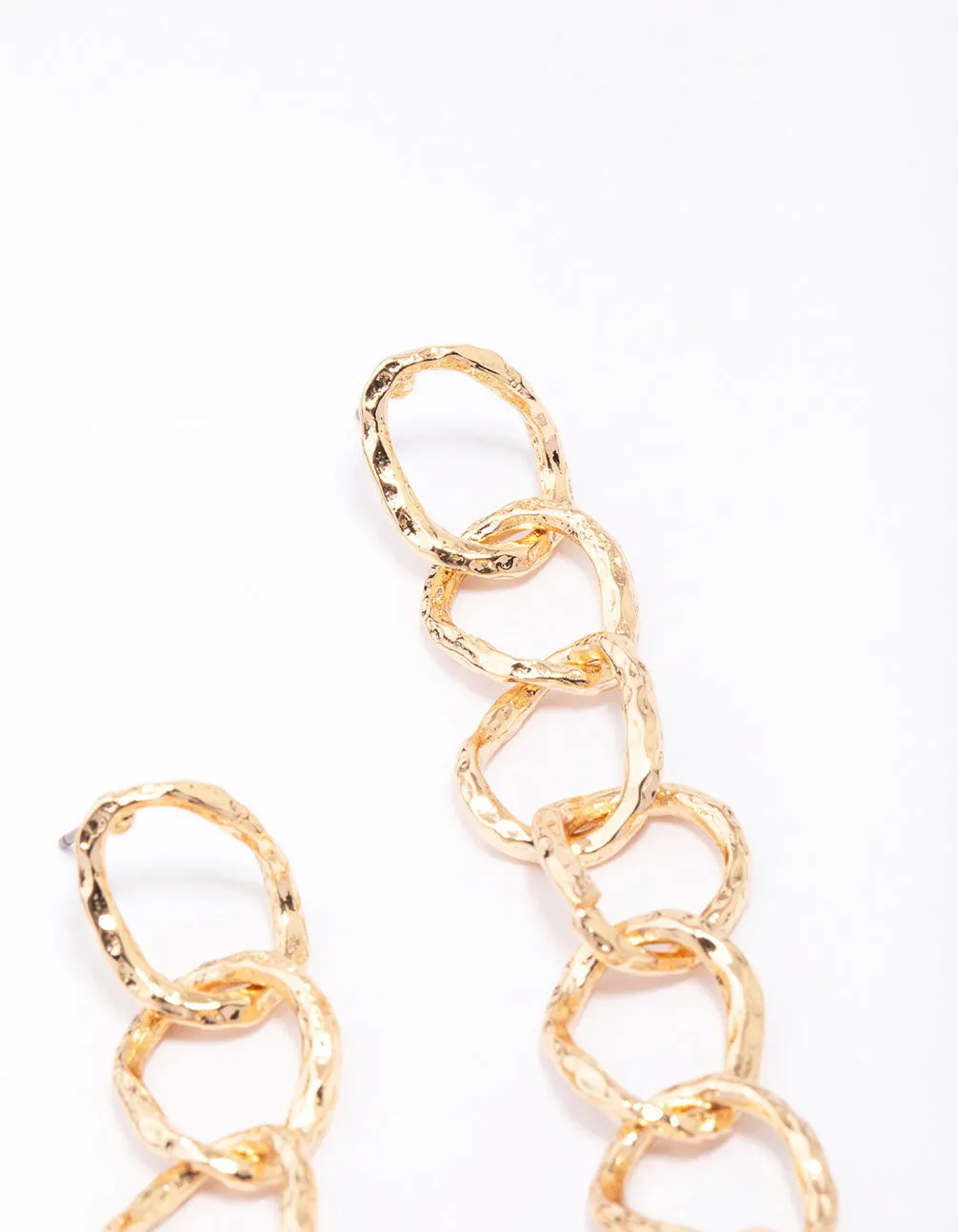 Gold Link Chain Drop Earrings
