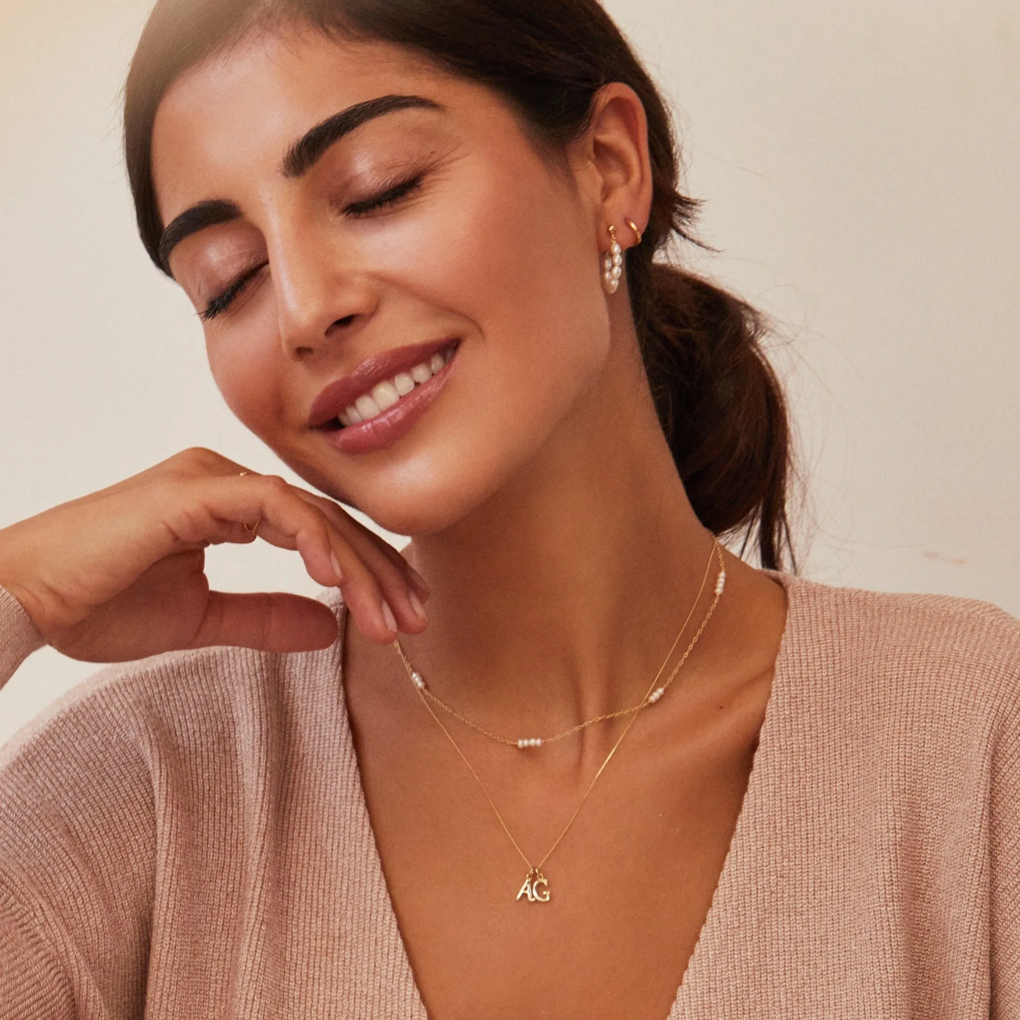 Gold Mini Pearl Choker