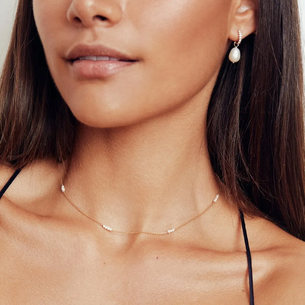 Gold Mini Pearl Choker